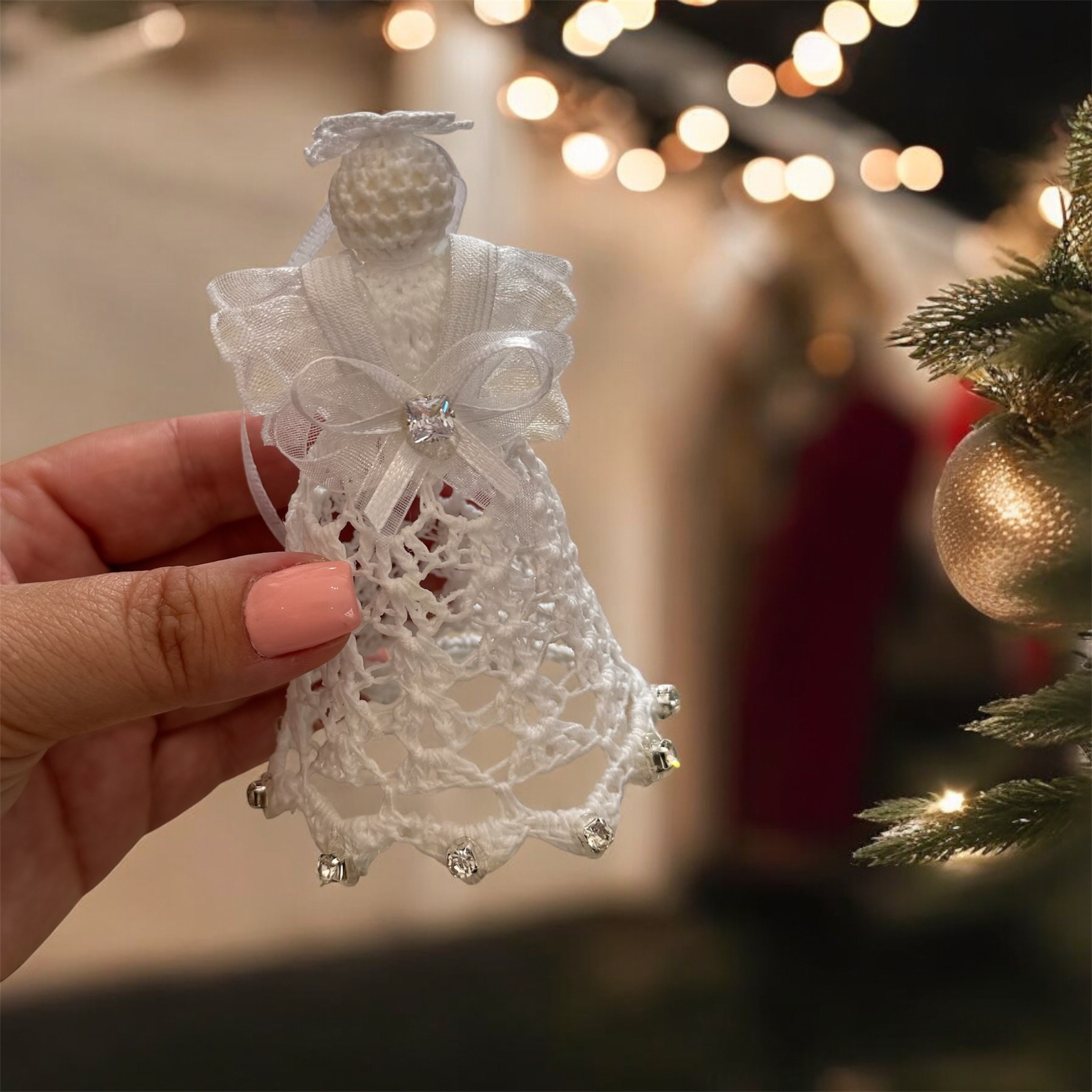 Horgolt karácsonyi angyalka