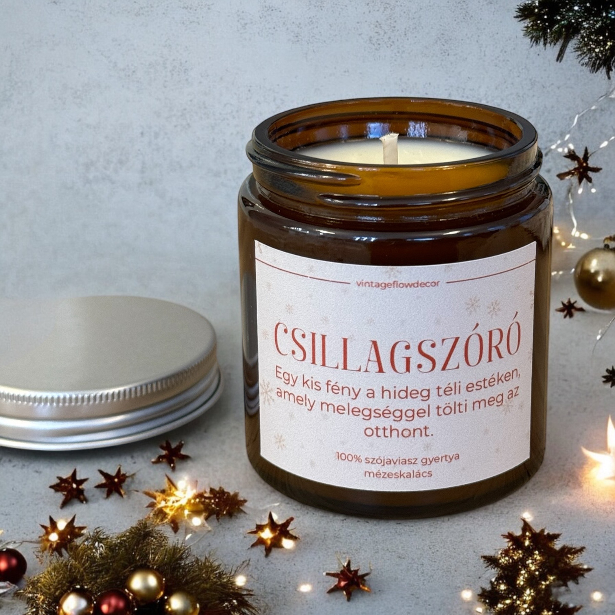 Csillagszóró szójaviasz gyertya