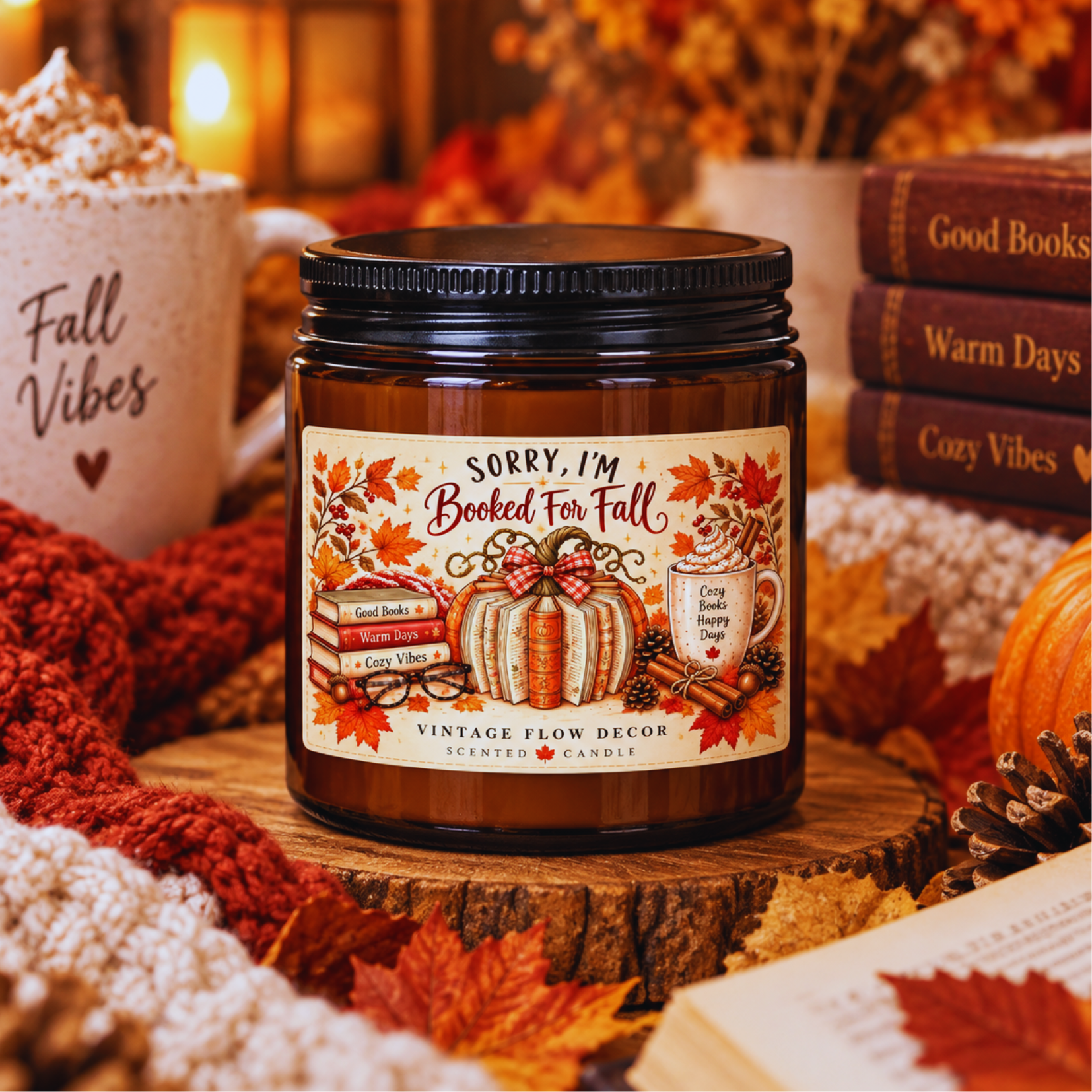 Pumpkin Spice szójaviasz gyertya könyvmolyoknak